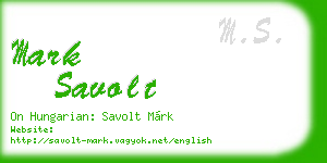 mark savolt business card