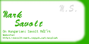 mark savolt business card